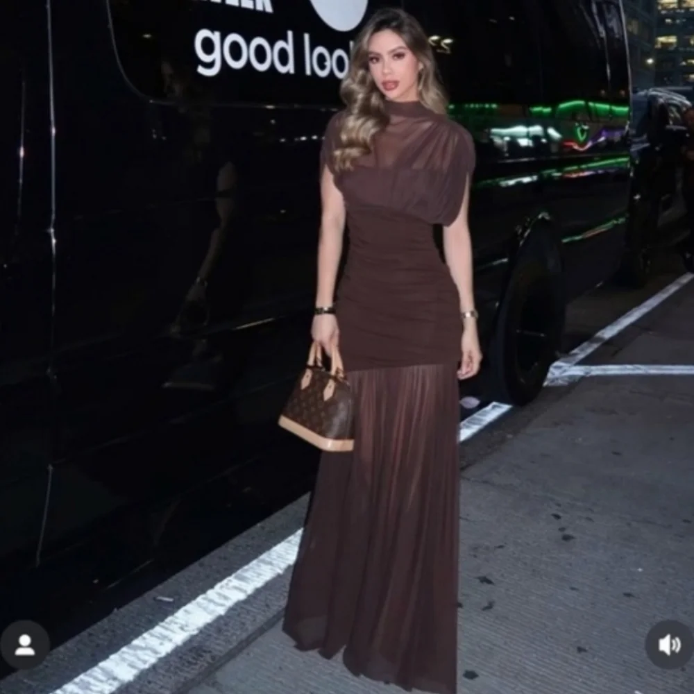 Zara COMBINATION DRAPED MAXI DRESS SIZE S - Picture 11 of 16